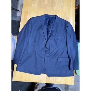Michael Kors Blazer Mens 54R Blue Herringbone 2 Button Double Vent